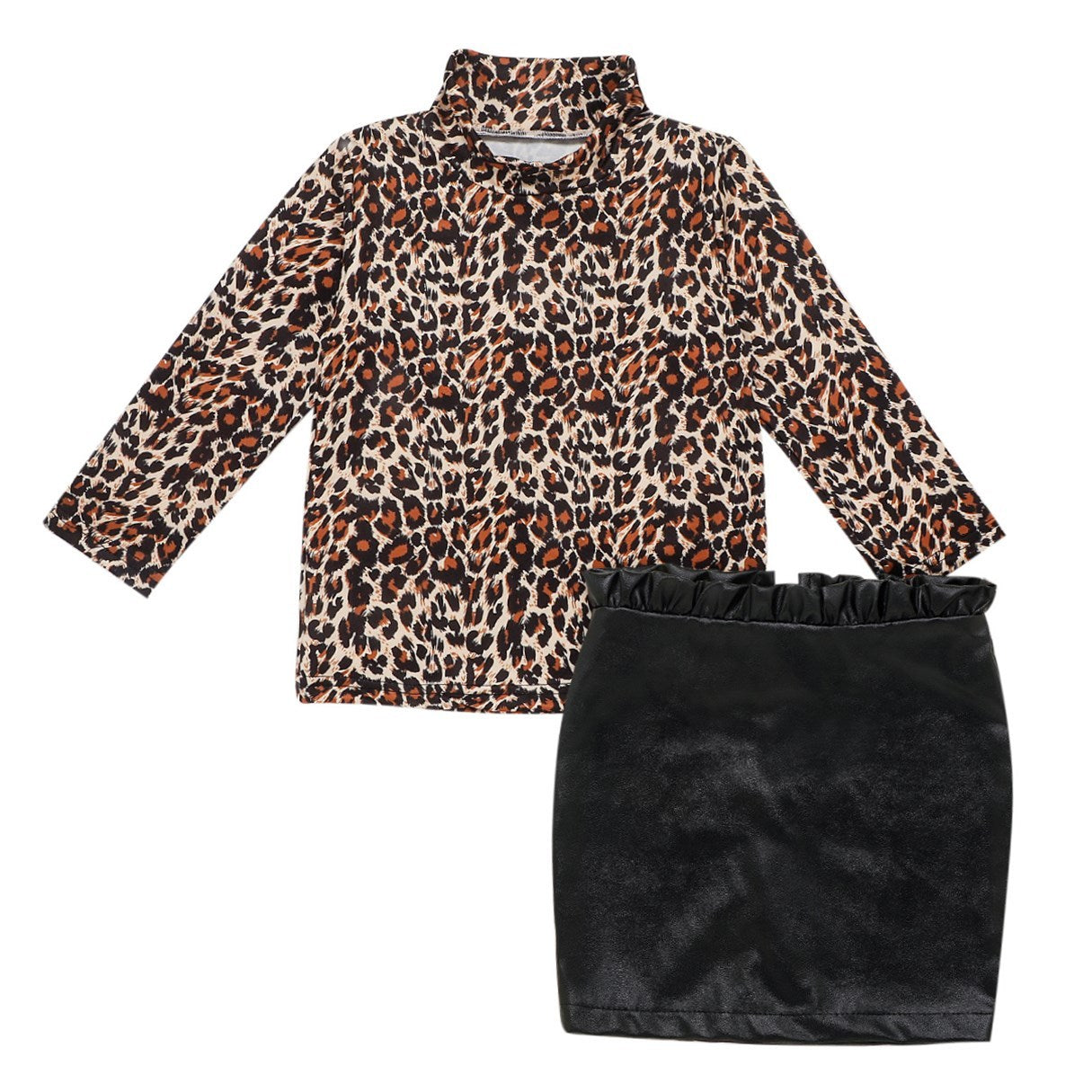 Children’s Clothes Girls Leopard Print Long Sleeve Shirt