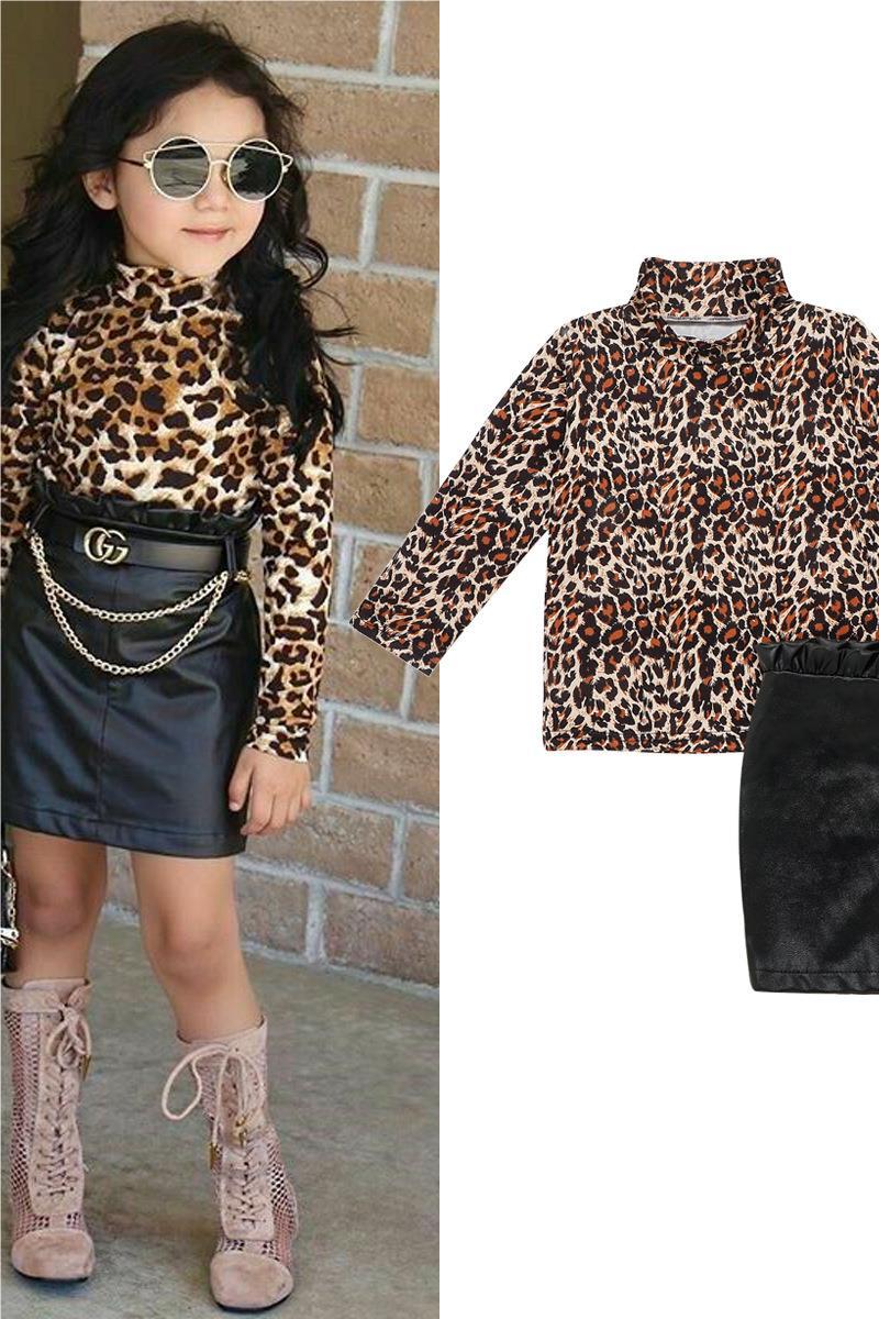 Children’s Clothes Girls Leopard Print Long Sleeve Shirt