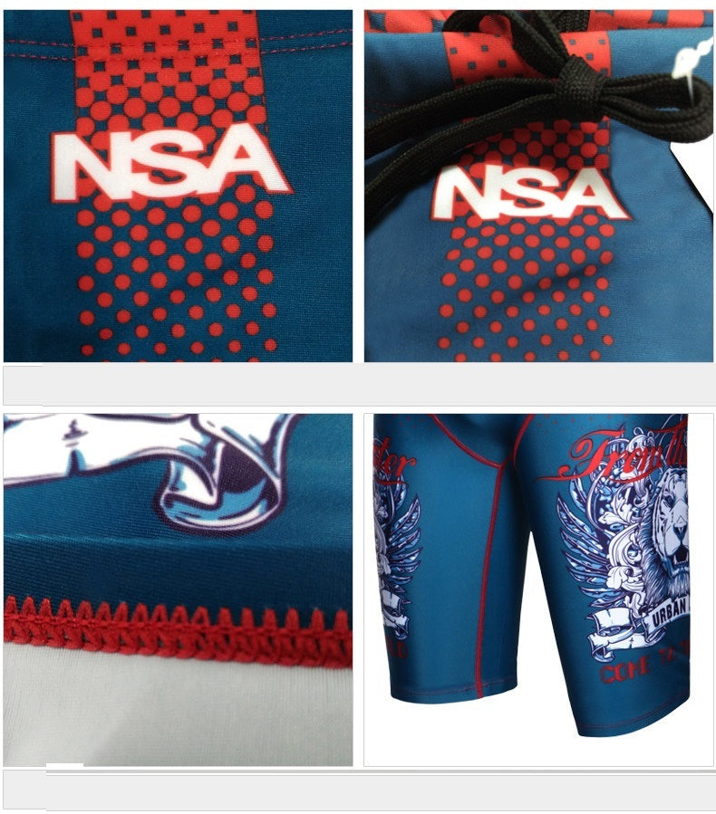 Seamless Stitching Digital Printing Swimming Trunks Men