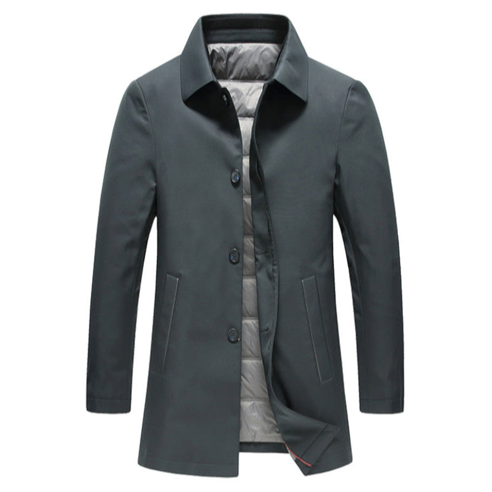 Light And Thin Down Jacket Medium And Long Down Windbreaker - Green / M