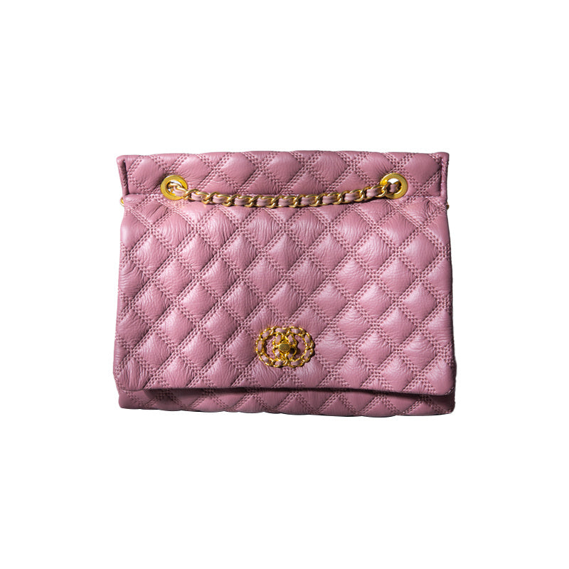 Lilac Luxury Cowhide Bag High-End Fashion Online - Light Purple