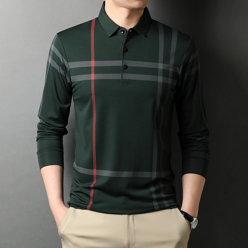 New Mercerized Cotton Middle-aged And Elderly Men’s Bottoming Shirt - Green / M