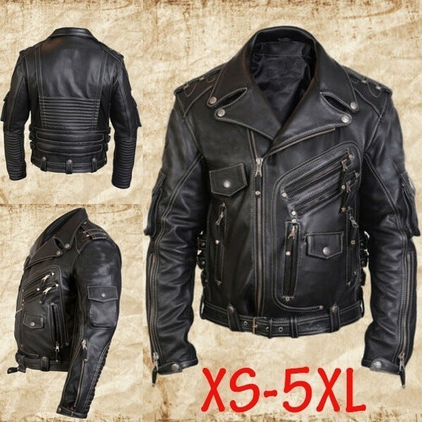 LJ06- Men’s cycling leather jacket