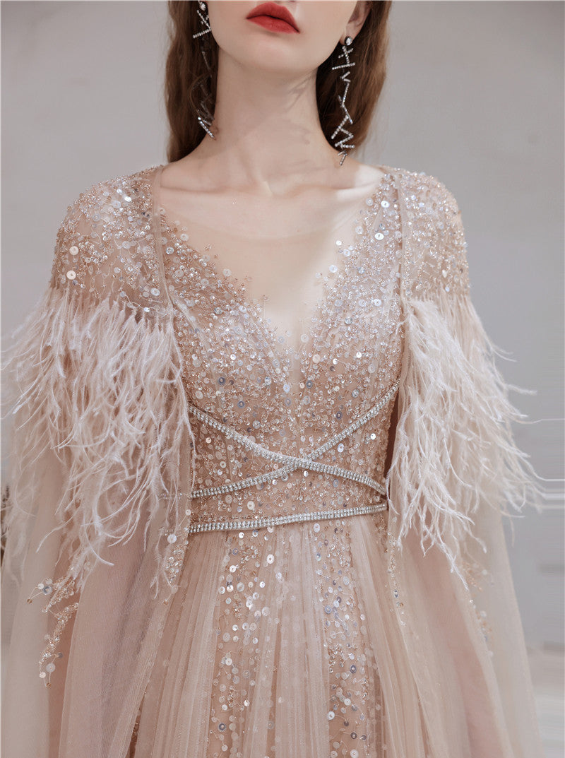 Long Evening Dress Women’s Luxury - Pink / XS