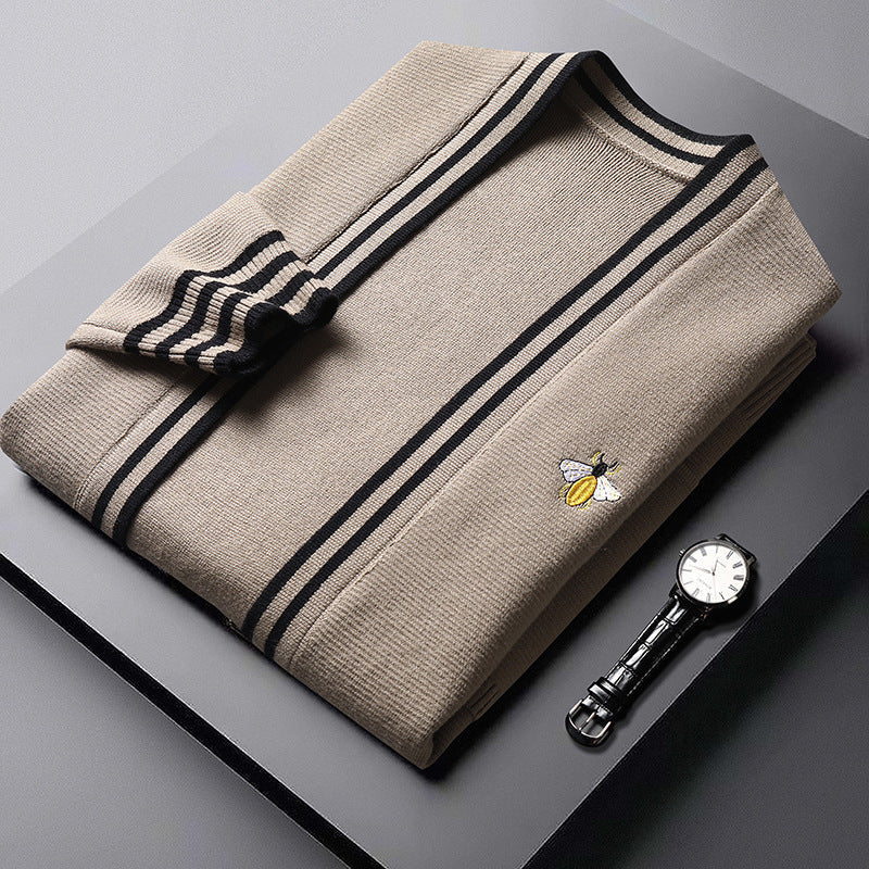 Long Sleeve Sweater Men’s Knitwear Korean Style - Khaki / S
