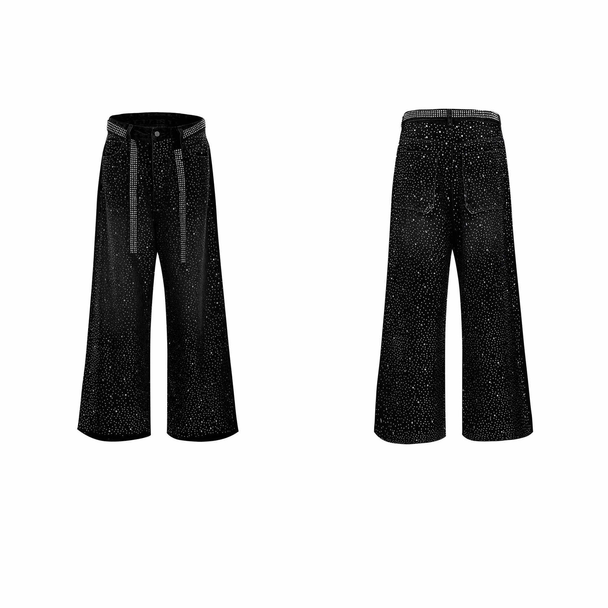 Niche Loose Heavy Industry Wide-leg Pants - Black / S