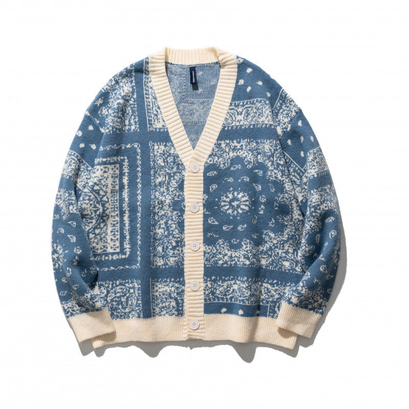 Loose Korean Style Lazy Style Sweater Coat - Blue / M