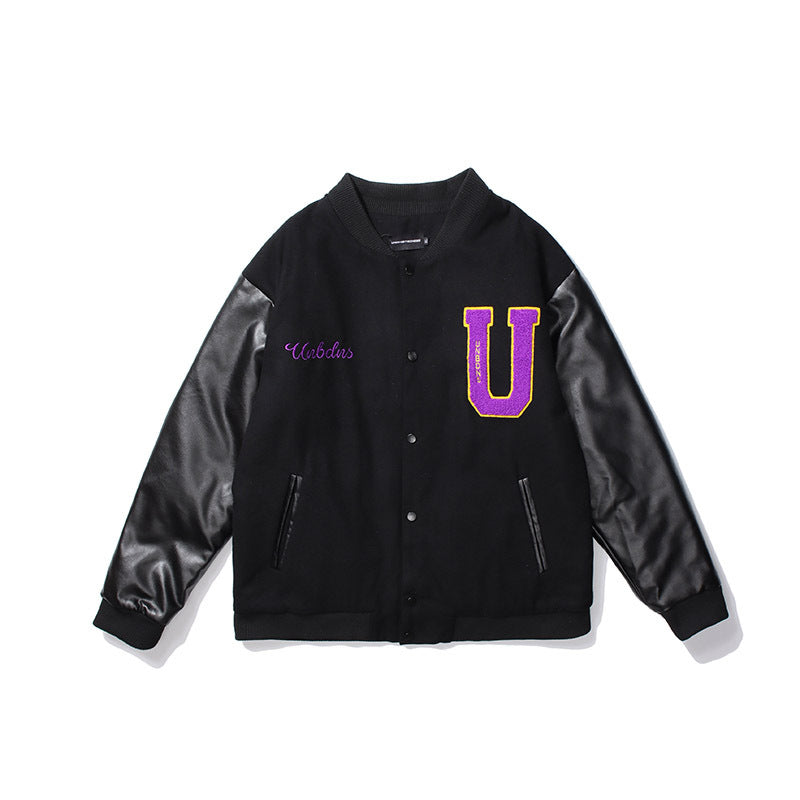 Loose Street Ins Personality Jacket Winter Thickening - Purple / M