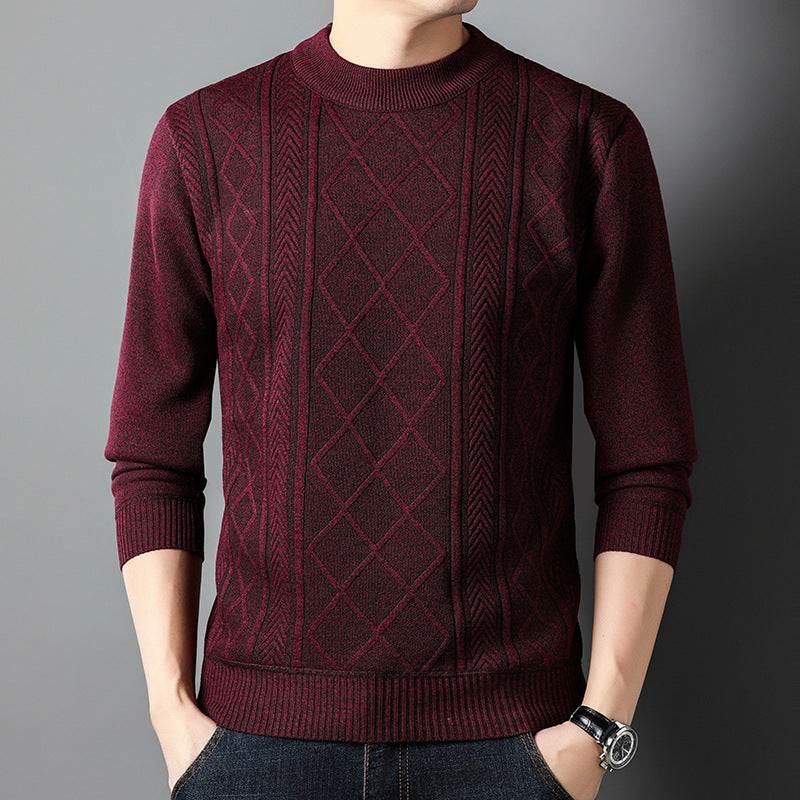 Loose Thickening Keep Warm Sweater Male - Wine Red / M
