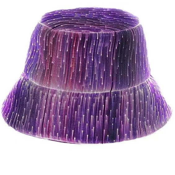 Luminous Bucket Hat Optical Fiber Colorful Transformation - White / Free Size