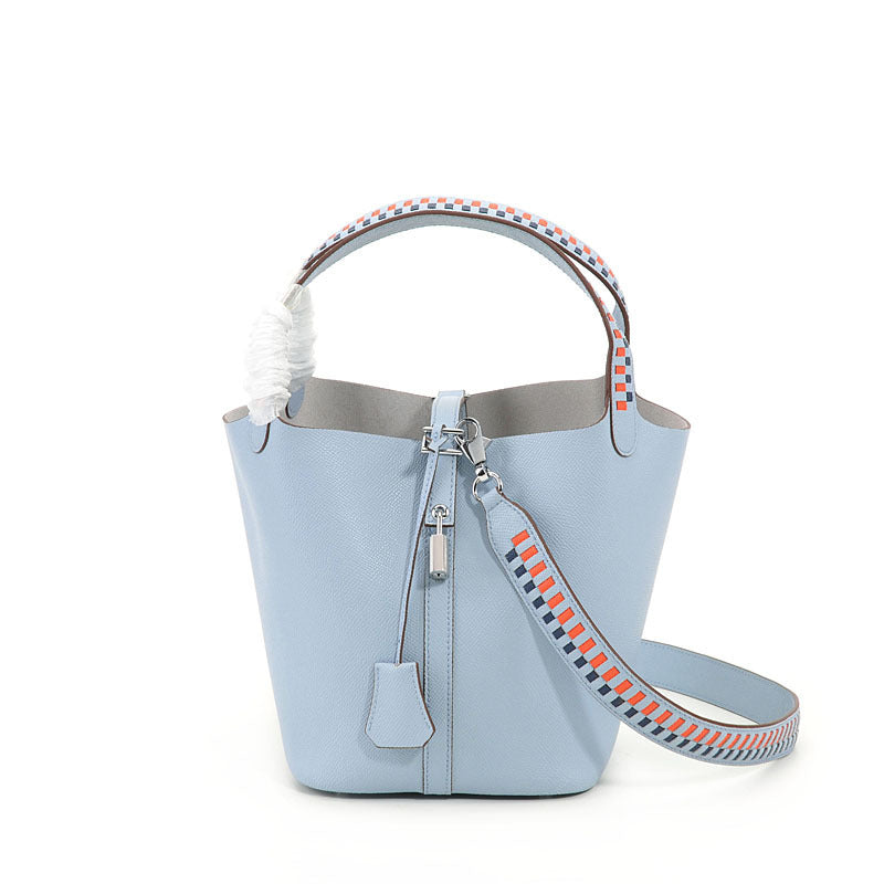 Luxe Leather Shoulder Bag High-End Fashion Online - Blue