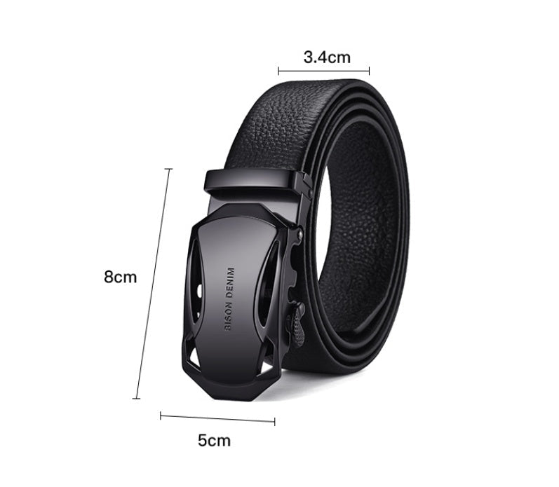 Men’s Leather Belt Business Automatic Buckle Belt