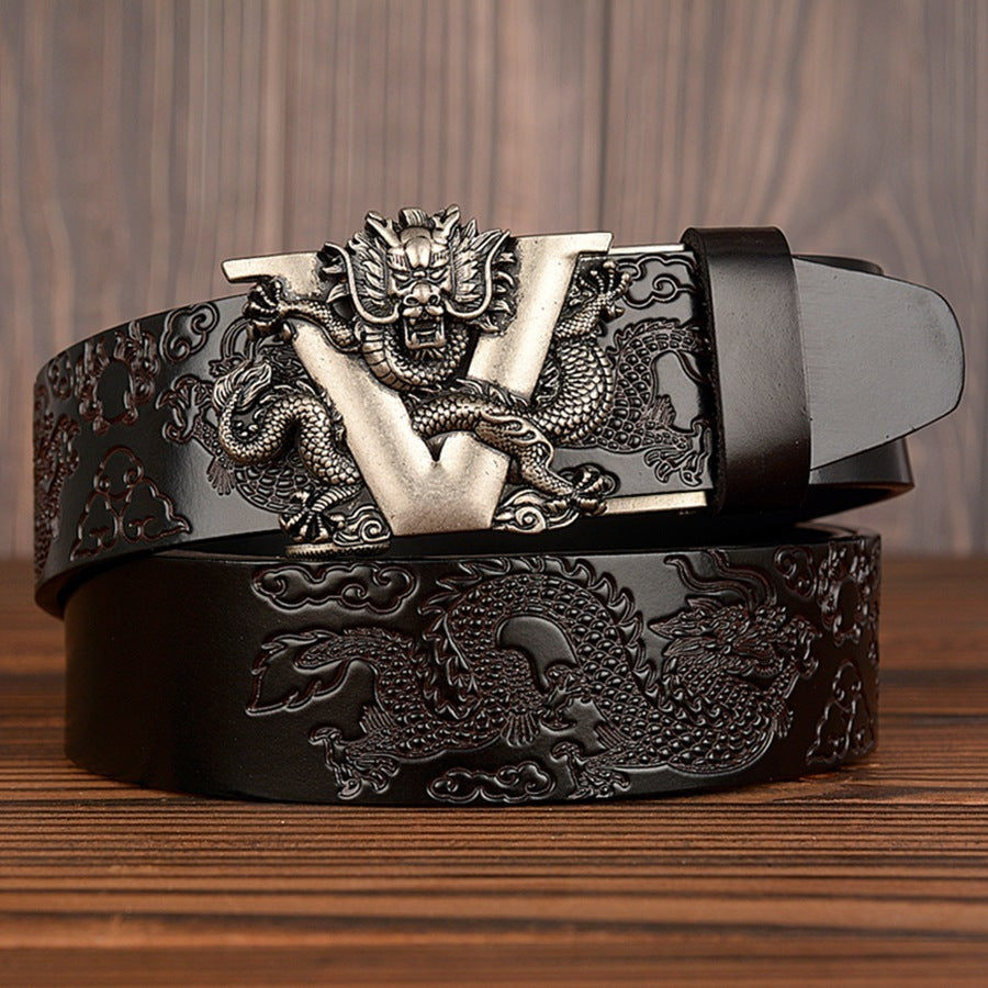 Double dragon play bead belt - Black silver / 120cm