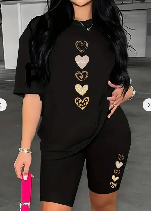Printed Drop Shoulder T-Shirt Graphic Tees Women Tops - 4