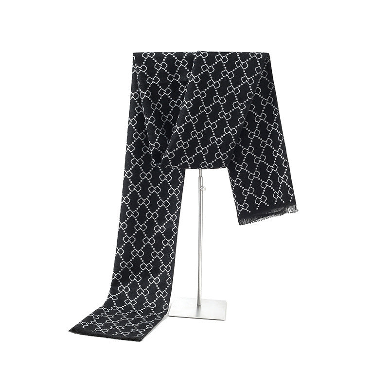 Winter Scarf Casual Business Men - Black and white