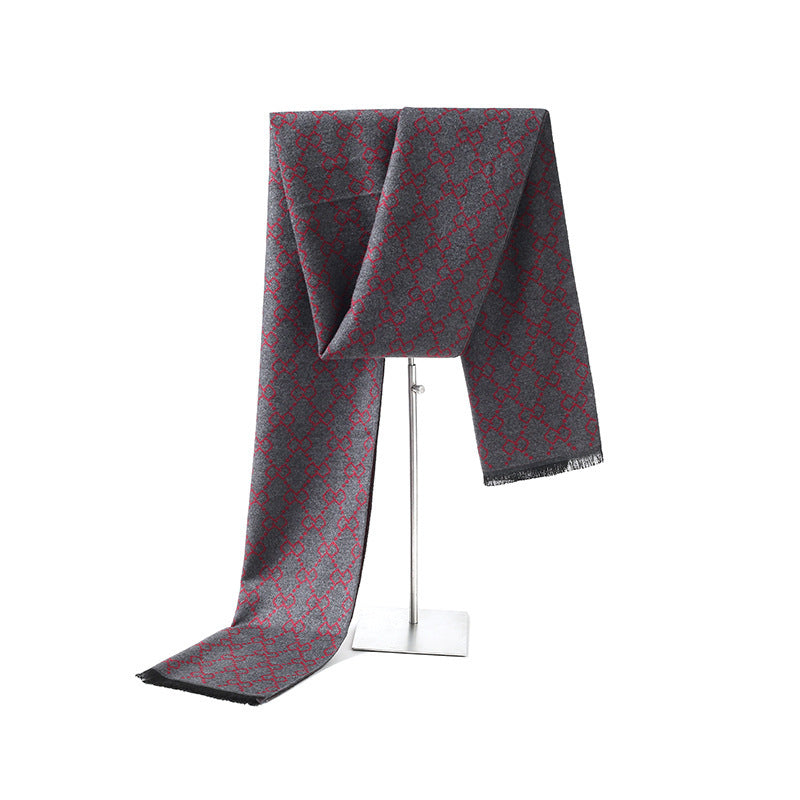 Winter Scarf Casual Business Men - Greyish red