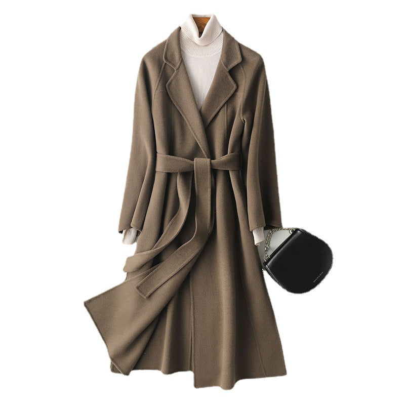 Reversible Cashmere Coat Women’s Mid-length Loose Over Knee Coat