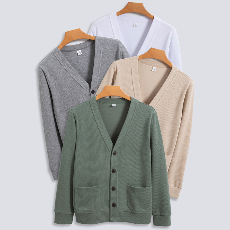Machine Washable Xinjiang Cotton V-neck Sweatshirt Men