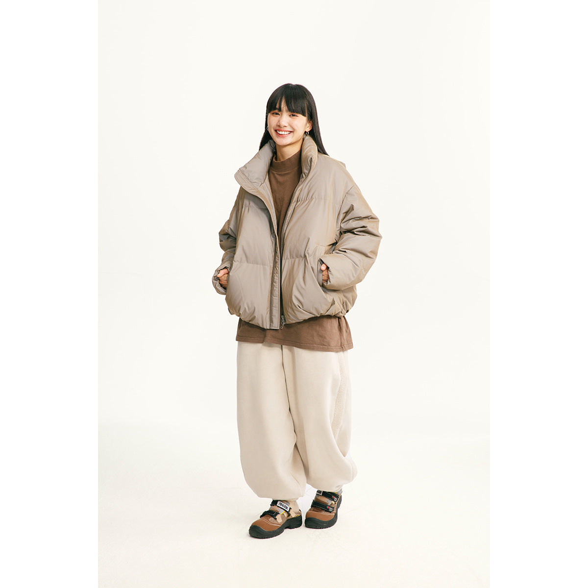Mechanical Style Winter Down Jacket Women’s White Duck Down Thickened Reflective Coat