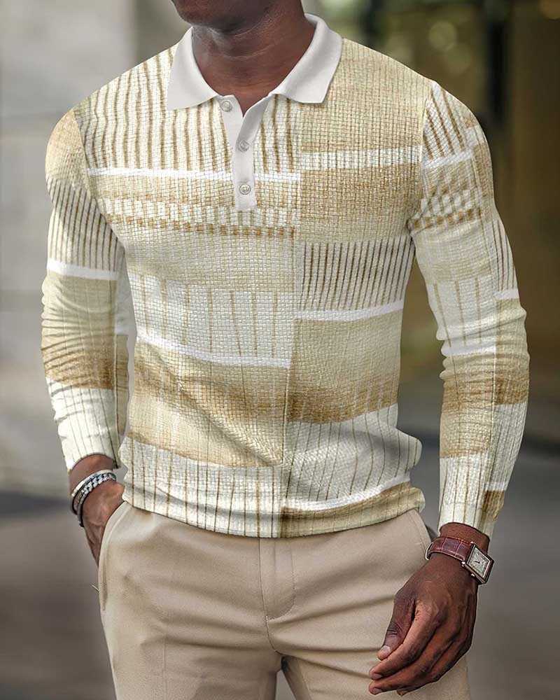 Men’s 3D Printing Casual Retro Long Sleeve Top - PLC39 / S
