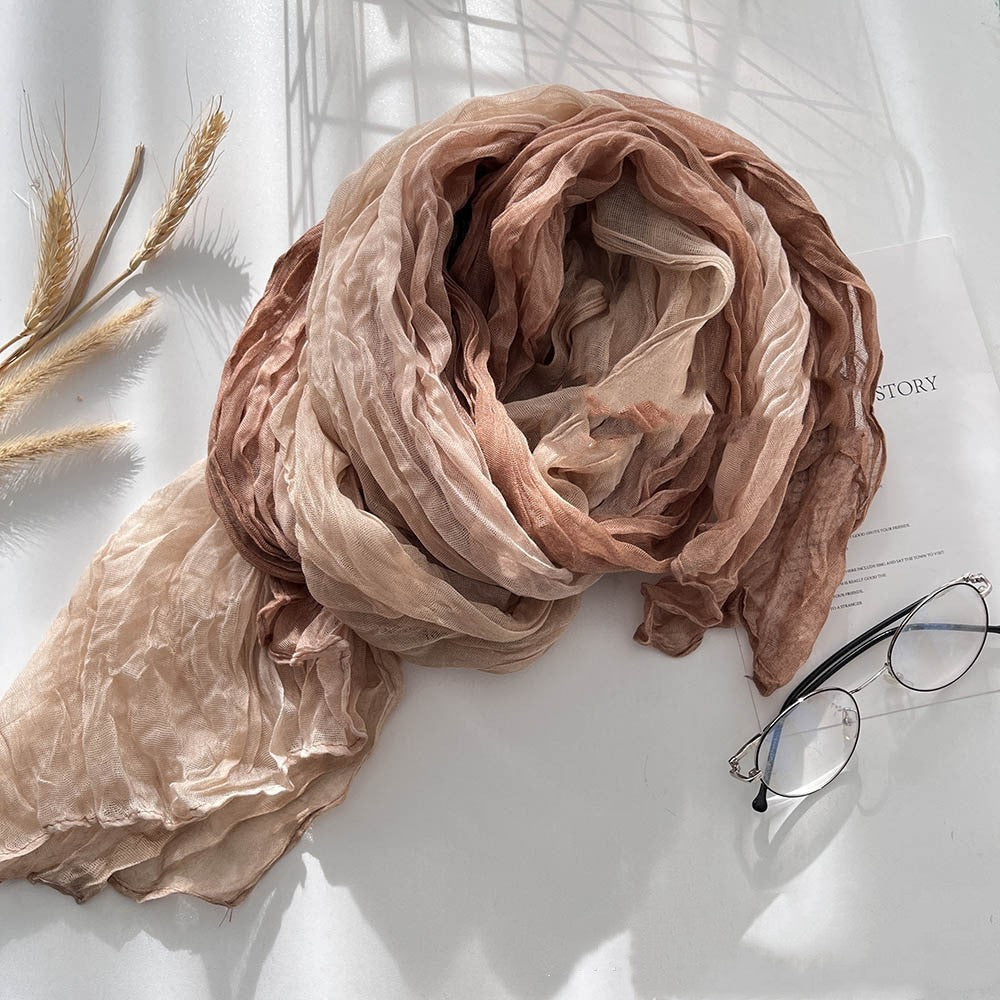 Men’s And Women’s Color Matching Autumn And Winter Cotton And Linen Feel Long Strip - Camel Color / 180cm