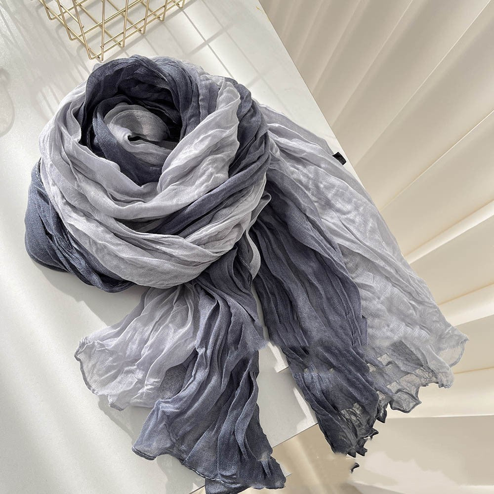 Men’s And Women’s Color Matching Autumn And Winter Cotton And Linen Feel Long Strip - Gray / 180cm