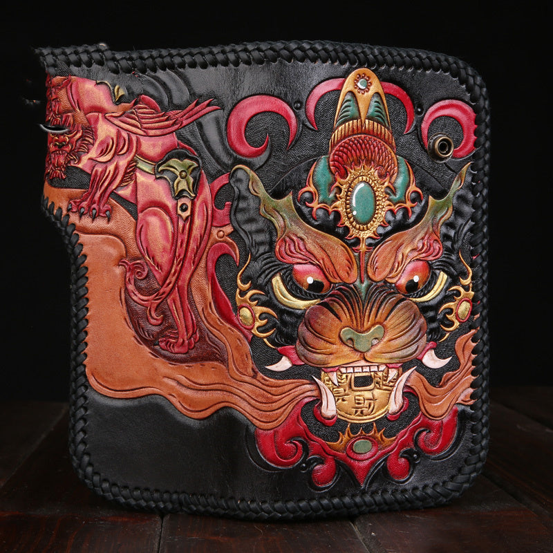 Men’s And Women’s Fashionable Leather Grab Bag - Daheitian buckle