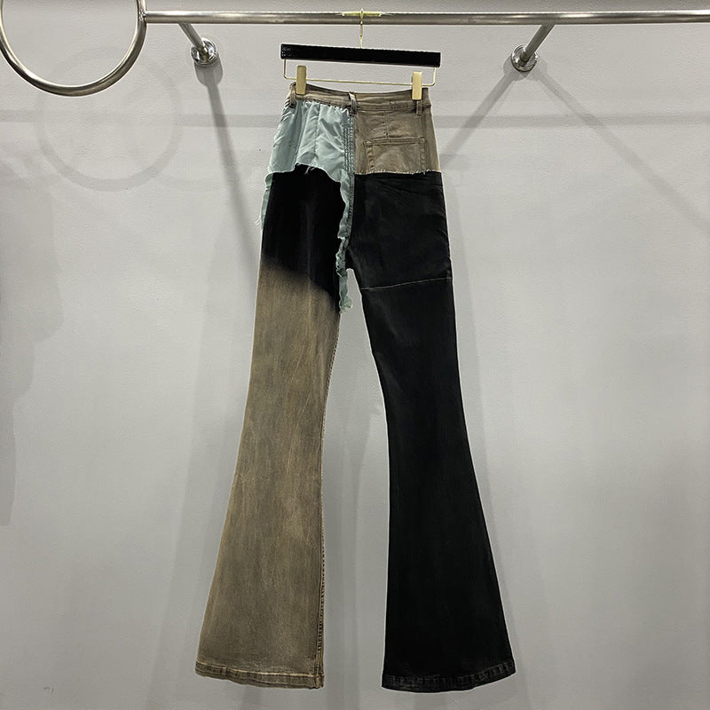 Men’s And Women’s Patchwork Coated Personalized Jeans