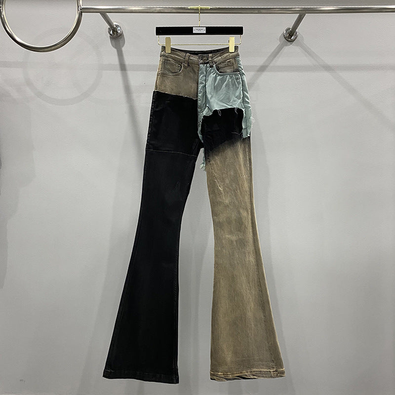 Men’s And Women’s Patchwork Coated Personalized Jeans - Mens / S