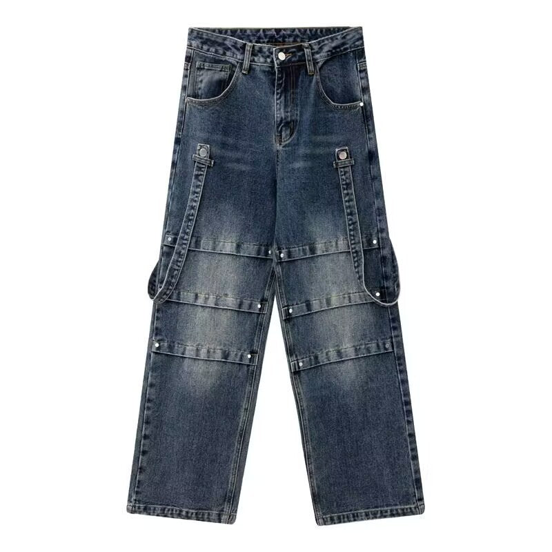 Men’s And Women’s Same High Street American Monkey Wash Jeans