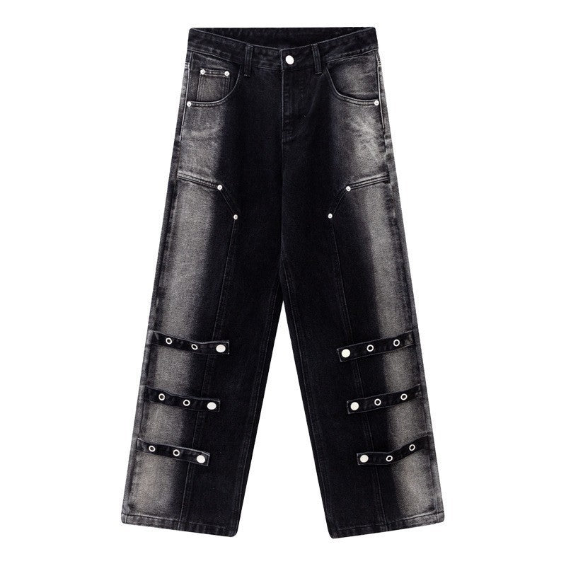 Men’s And Women’s Same High Street American Monkey Wash Jeans