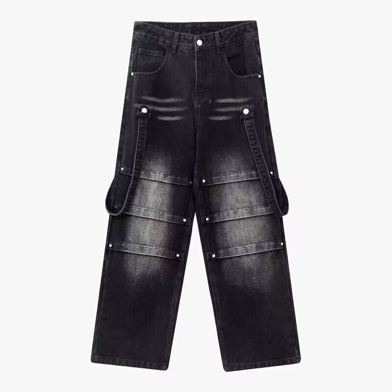 Men’s And Women’s Same High Street American Monkey Wash Jeans