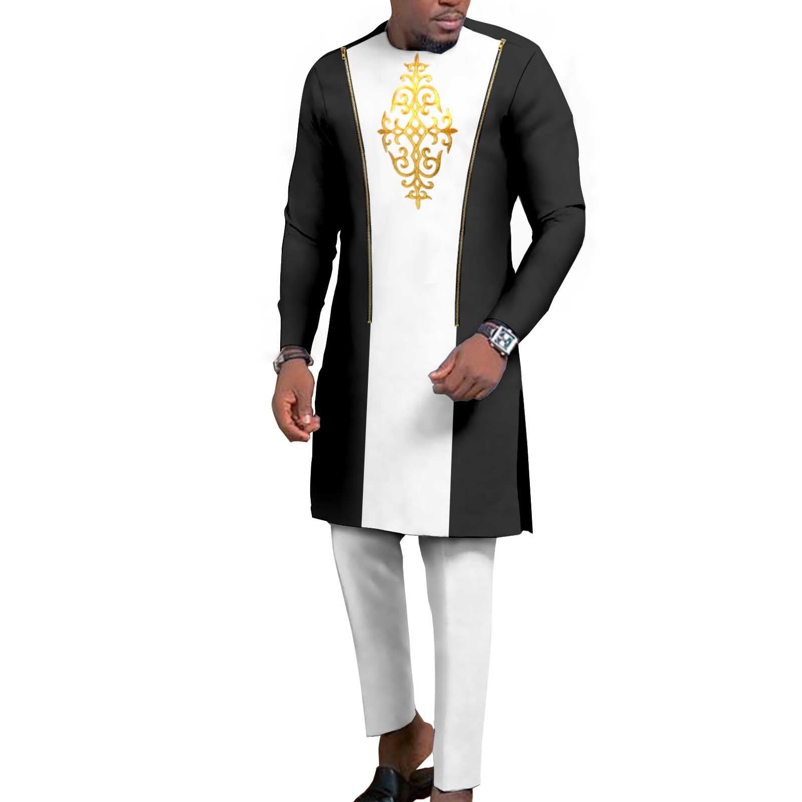 New Men’s Bronzing Cotton Two-piece Set - 12 Style / S