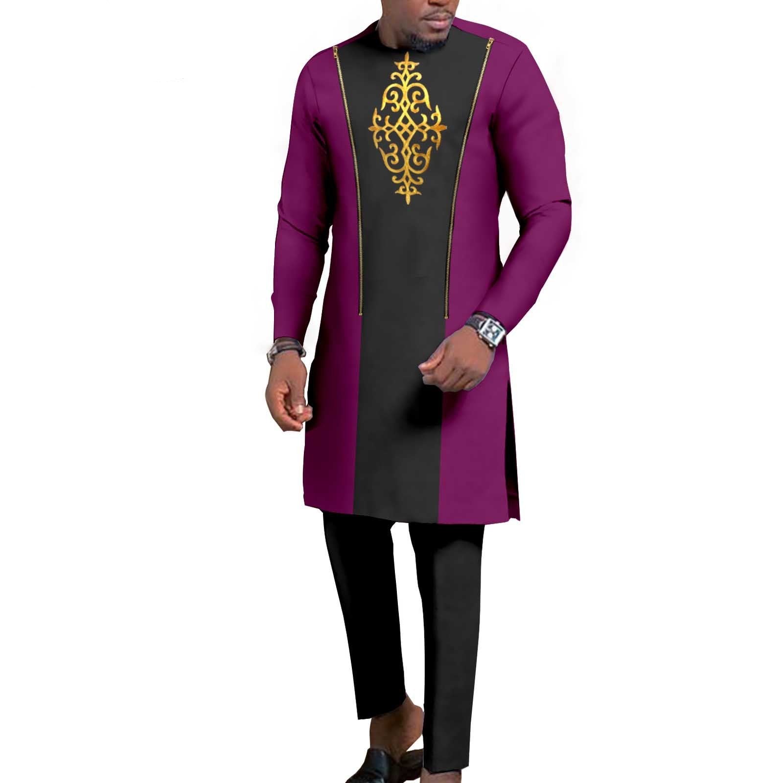 New Men’s Bronzing Cotton Two-piece Set - 3 Style / S