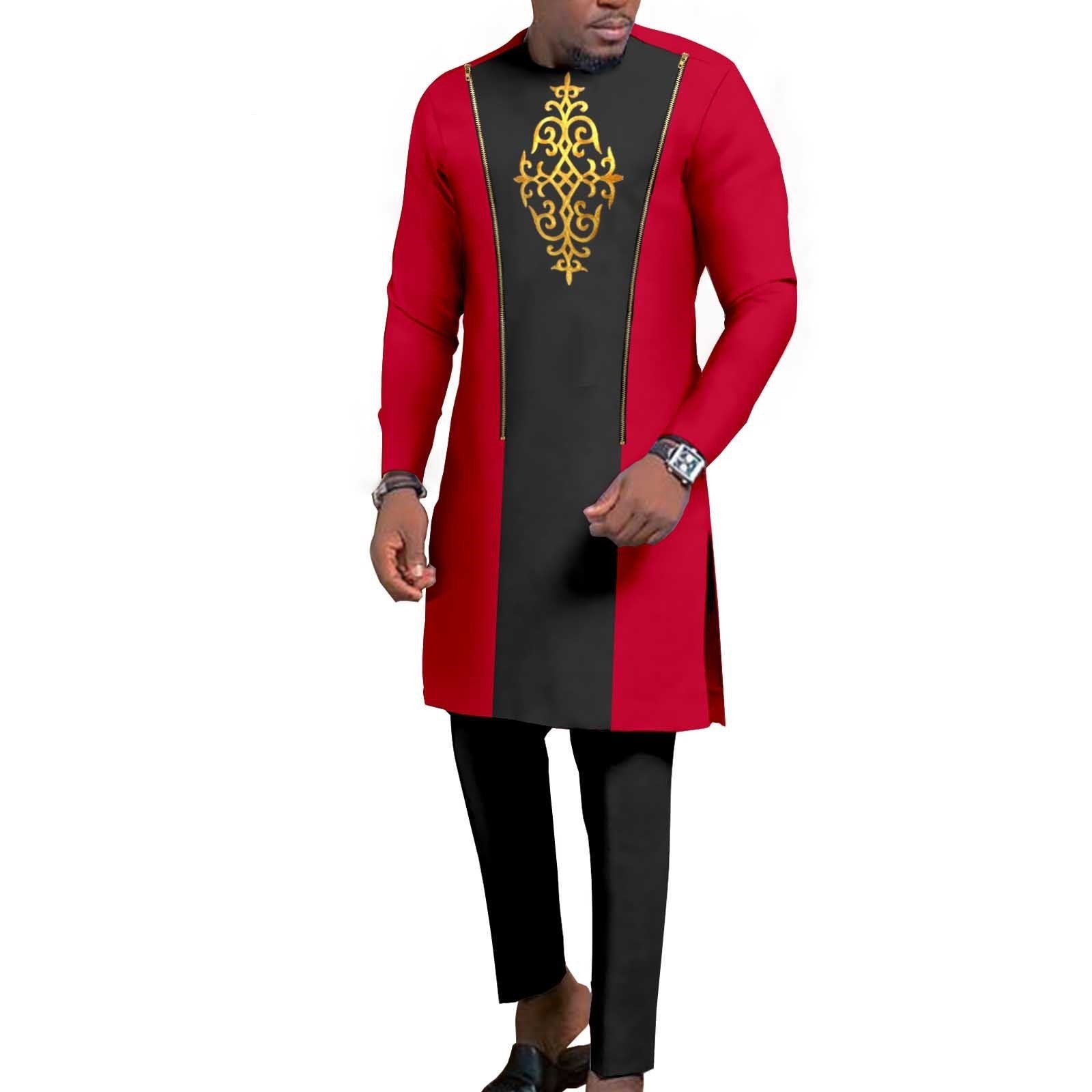 New Men’s Bronzing Cotton Two-piece Set - 4 Style / S