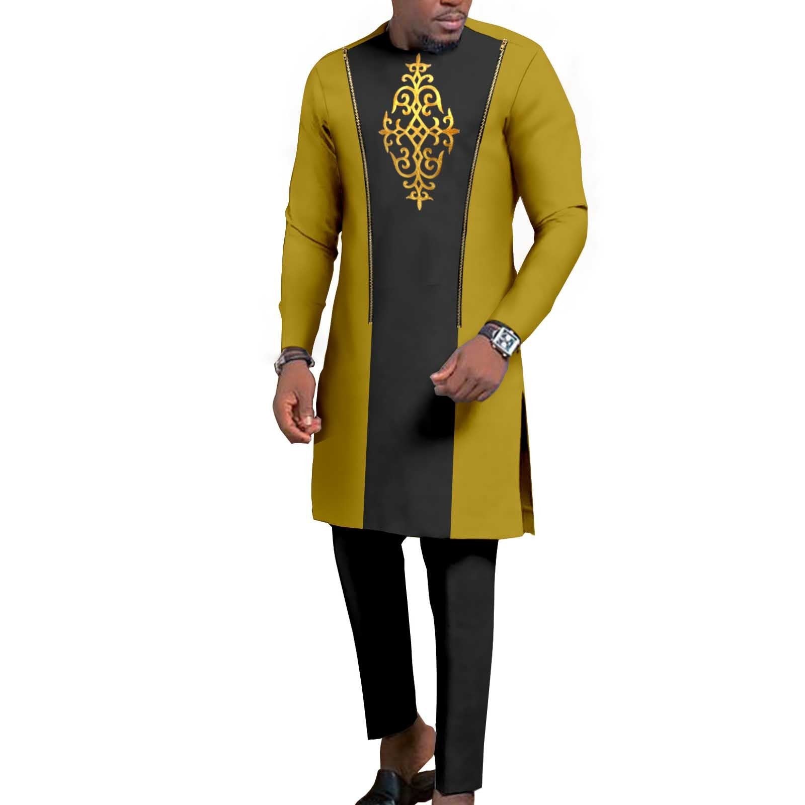 New Men’s Bronzing Cotton Two-piece Set - 5 Style / S