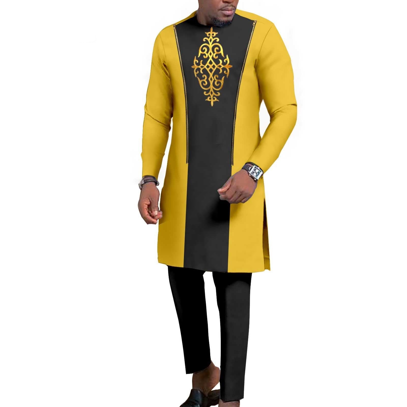 New Men’s Bronzing Cotton Two-piece Set - 9 Style / S