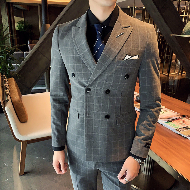 Men’s Casual Business Suit Three-piece Slim-fit Officiating Ceremony