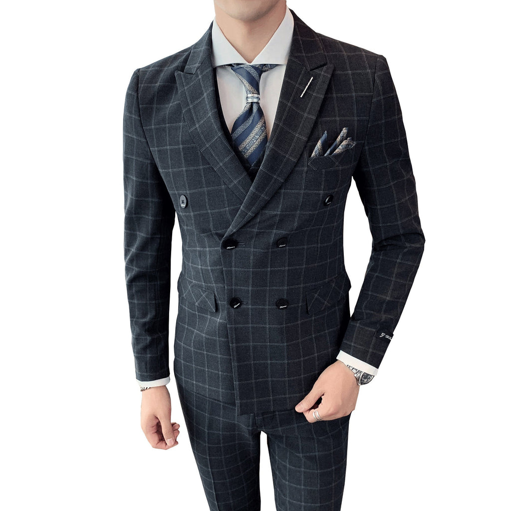 Men’s Casual Business Suit Three-piece Slim-fit Officiating Ceremony
