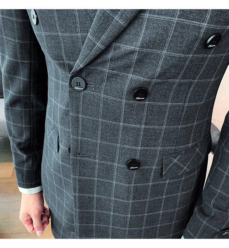 Men’s Casual Business Suit Three-piece Slim-fit Officiating Ceremony