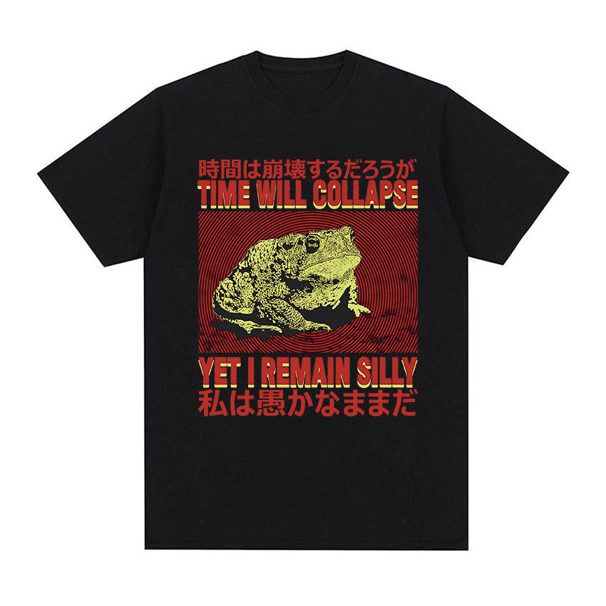 Men’s Casual Loose Printed Short Sleeved Shirt - Black18 / XS