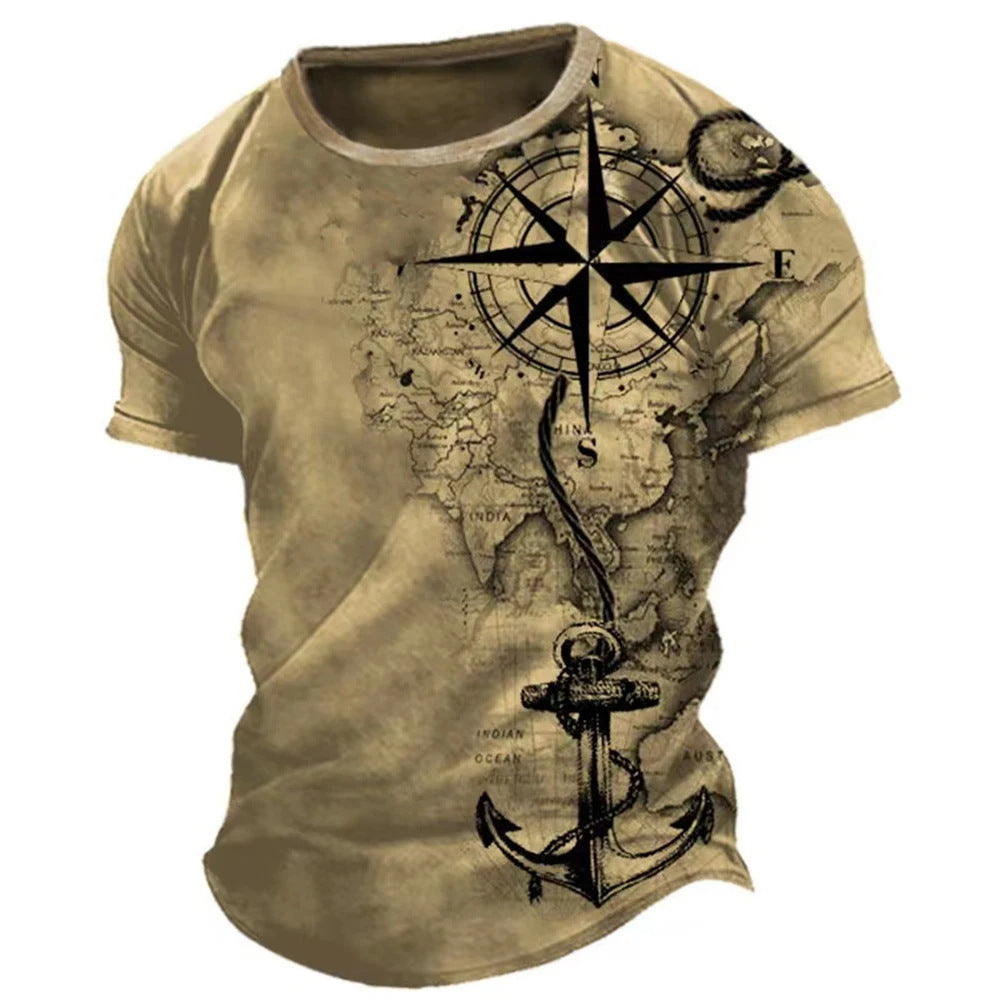 Men’s Casual Loose Short Sleeves T-shirt Round Neck
