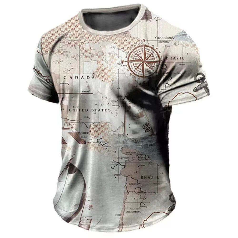 Men’s Casual Loose Short Sleeves T-shirt Round Neck