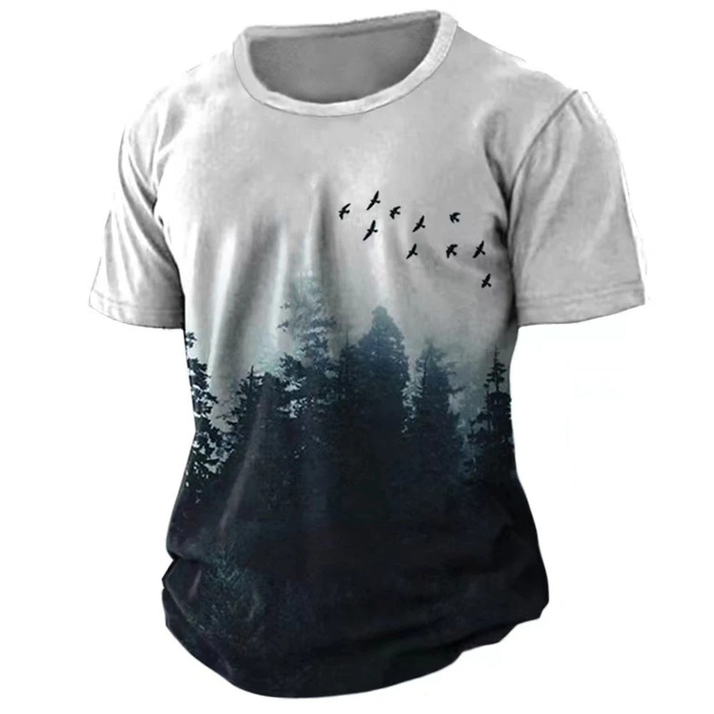 Men’s Casual Loose Short Sleeves T-shirt Round Neck - 7Color / XXS