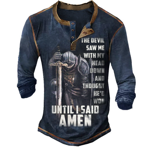 Men’s Casual Round Neck Long Sleeve Printing