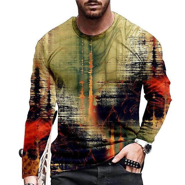 Men’s Clothing Long-sleeved Round Neck T-shirt