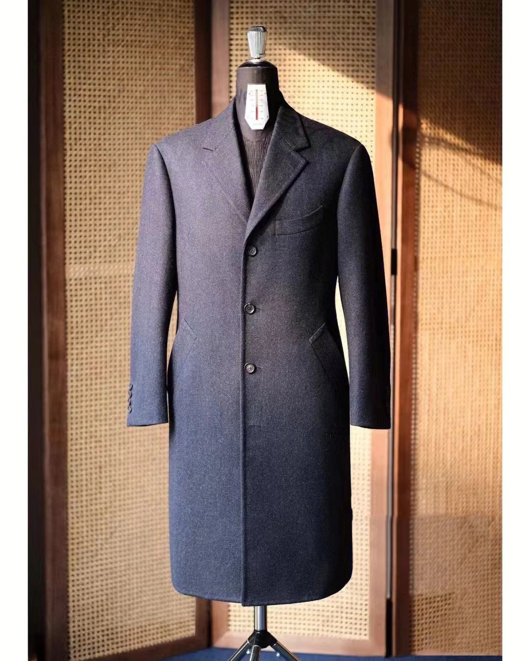 Men’s Double Breasted Medium Length Pure Cashmere Coat