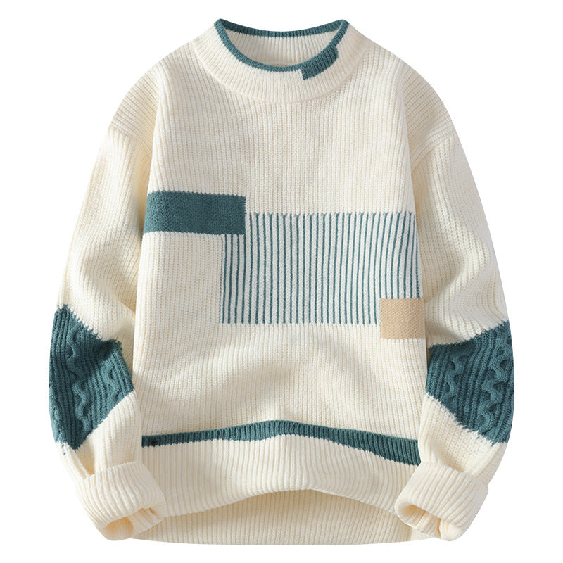 Men’s Fashion Colorblock Knitwear Winter