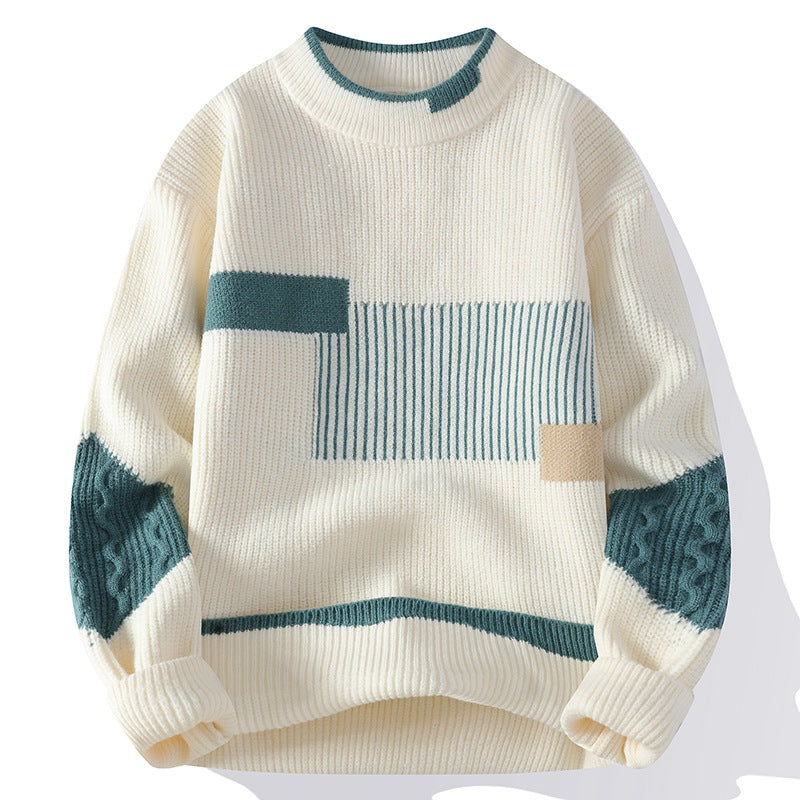 Men’s Fashion Colorblock Knitwear Winter