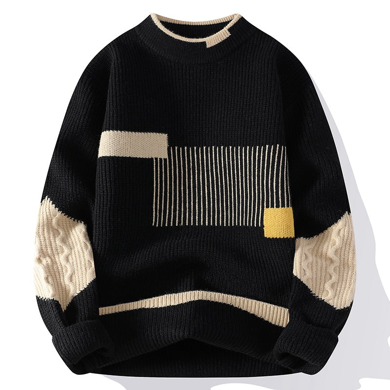 Men’s Fashion Colorblock Knitwear Winter